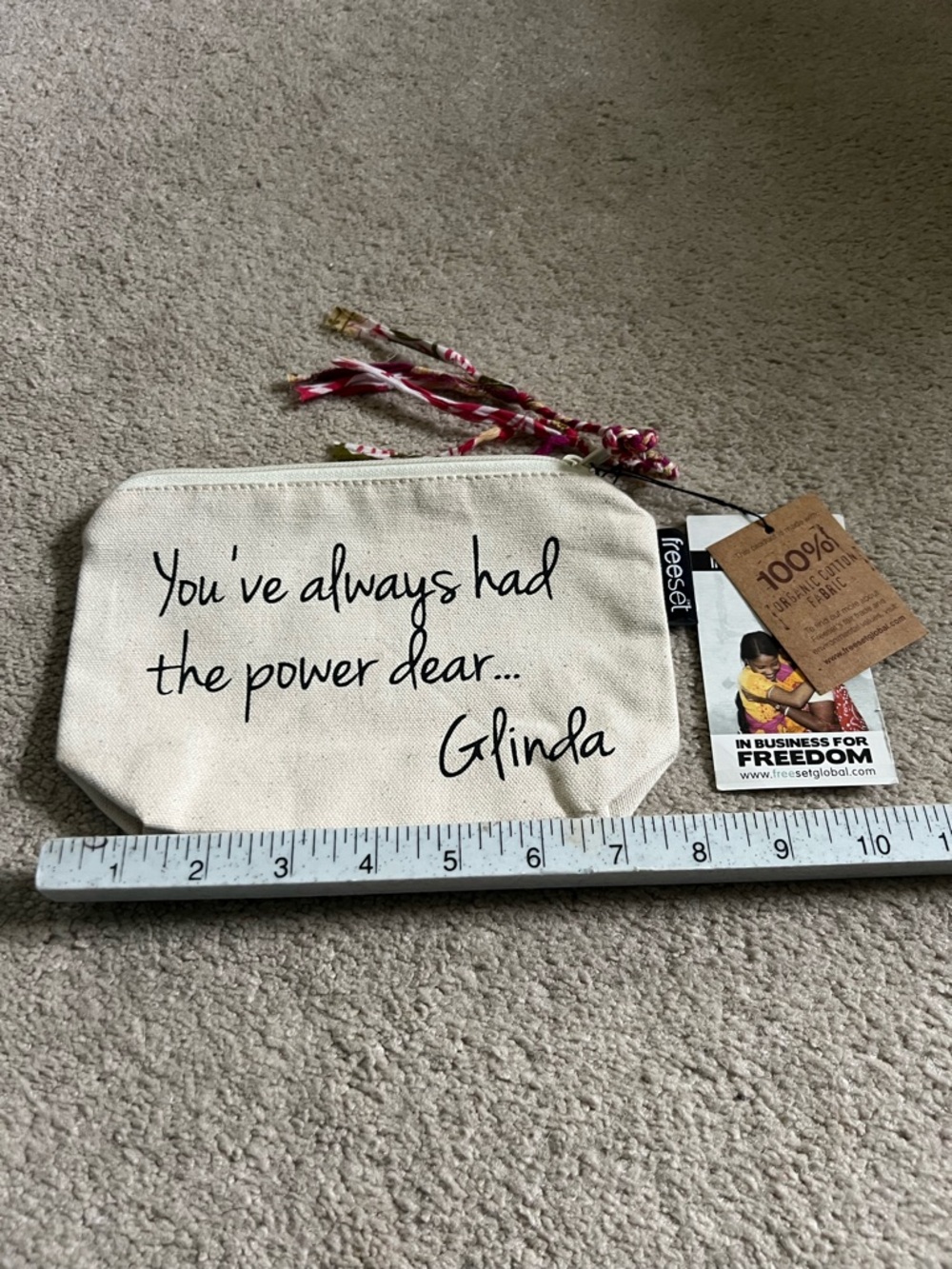 Glinda Quote Canvas Cosmetic Bag - Natural